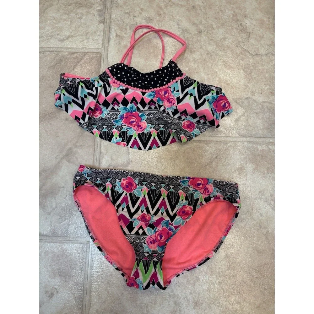 Wonder Nation Girls 2-Piece Bikini Swimsuit – Size L 10-12
